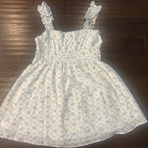 Altar'd State White and Blue Floral Dress